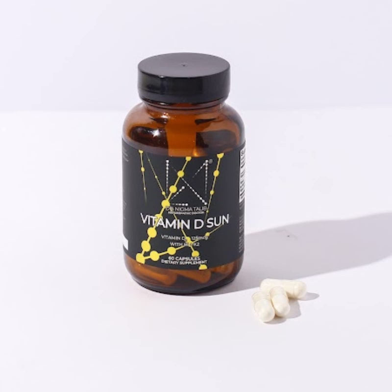 DR. NIGMA Vitamin D 5000iu Sun with K1 + K2 to Support Skin concerns, a Happy and Healthy Body - 60 Capsules