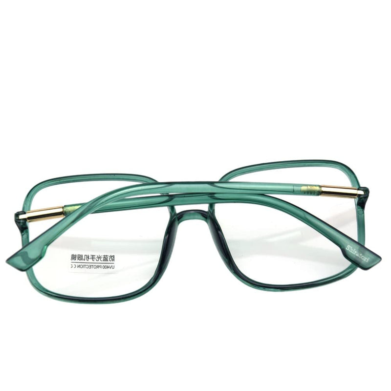 Shiratori Woman's New Retro Blue Light Blocking Glasses Big frame Nerd Eyeglasses Frame Anti Blue Ray Computer Game Glasses Green - BeesActive Australia