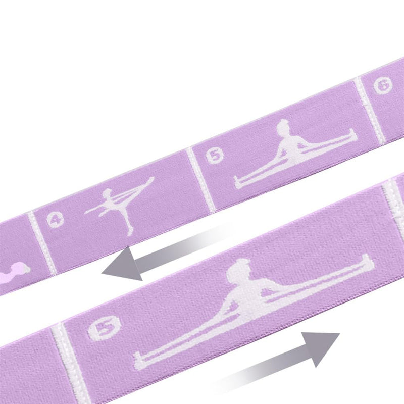 Multi-Functional Slimming Resistance Bands Yoga Straps Elastic Stretching Band 10/12 Loops for Pilates, Latin Training, Dance, Gymnastics, Fitness, Ballet and Physical Therapy Purple 12 Grids