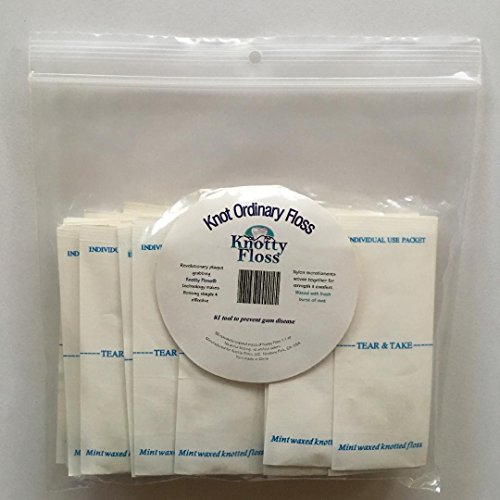 Individually Wrapped Fresh Mint Waxed Nylon Floss - Patented Plaque Grabbing Technology - Vegan - 50 Count