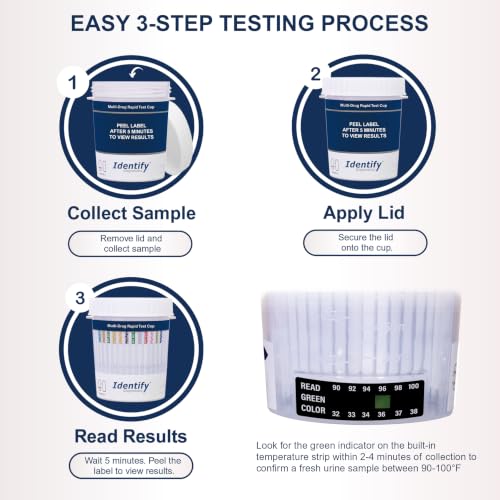 Identify Diagnostics 12 Panel Urine Drug Test Cup Kit - 5 Pack