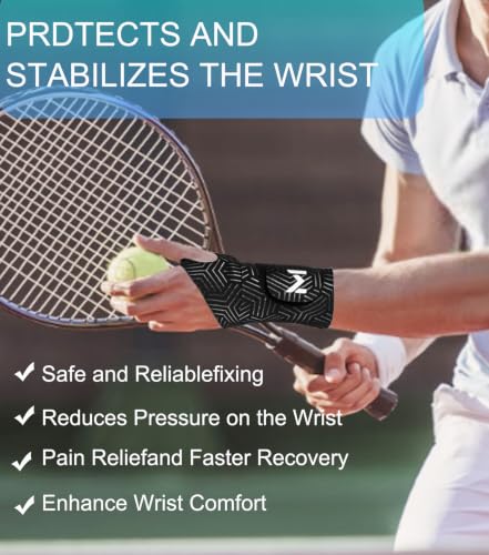 2 Pcs Ultra-Thin TFCC Wrist Brace,Adjustable Wrist Support for Tendonitis, Sprains, Fitness, Weightlifting, Sports, Wrist Wrap Pain Relief, Wrist(5"-7.5") (Black) Black