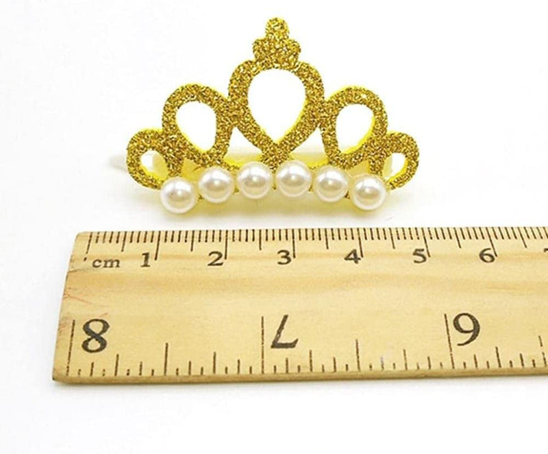 1 Pc Pet Small Dogs Cat Faux Pearl Crown Shape Bows Hair Accessories, Pets Hair Clips Dog Accessories DIY Pet Grooming Supplies Apparel Accessories (Pink) Pink - BeesActive Australia
