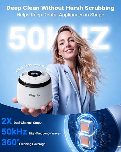 Cordless Ultrasonic Retainer Cleaner Machine, 50kHz Dental Cleaning Pod