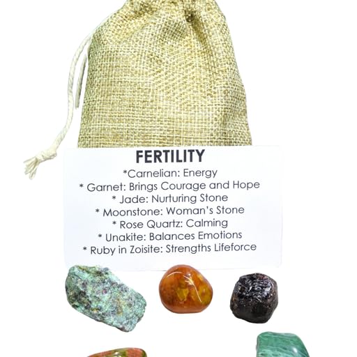 Healing Atlas Fertility Healing Crystals and Stones Kit - Enhance Your Fertility Naturally with Authentic Chakra Balancing Gems - Complete Crystal Therapy Set for Fertility Support - Crystal Healing