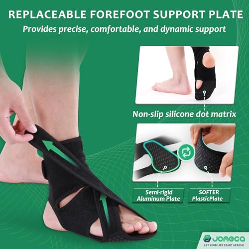 Upgraded Drop Foot Brace for Walking with Shoes - Dual Forefoot Support Plates Adjustable Soft AFO, Foot Drop, TBI, ALS, MS, Bone Fracture, Fits Women & Men (Left, L/XL) Left