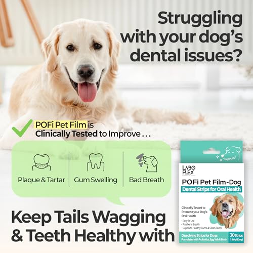 Dissolving Dog Dental Strips with Probiotics for Teeth Cleaning 30 Count