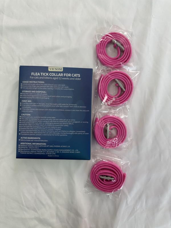 4 Pack Cat Flea Collar - Flea Collar for Cats Adjustable, Waterproof Flea and Tick Prevention for Cats and Kittens - 32 Months Protection - Flea and Tick Treatment - Pink - BeesActive Australia