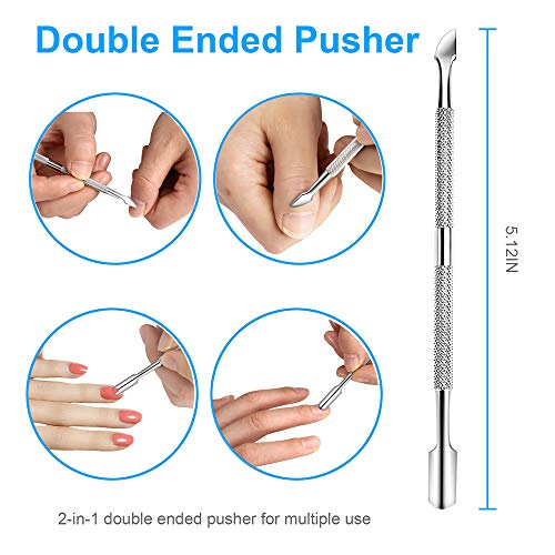 4Pcs Upgraded Toe Nail Clippers Set for Thick Nail or Ingrown Toenail Tool - Premium Sharp Toenail Clipper, File, Cuticle Pusher, Lifter - Professional Stainless Steel Manicure Pedicure Tools by ovwo
