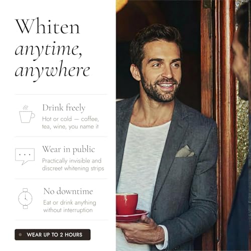 Sheer White! Teeth Whitening Strips – Professional Strength Formula Whitens Up to 5 Shades in 5 Days, Invisible No Slip Strips Mold to Teeth, Enamel Safe Formula, Whiten Anytime - Anywhere!