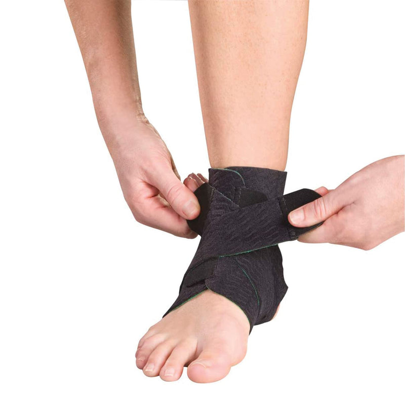 Mueller Sports Medicine Green Adjustable Ankle Support Brace, Ankle Pain Relief Support for Men and Women, Ideal for Sprains, Strains, Arthritis, Black, One Size Green/Black