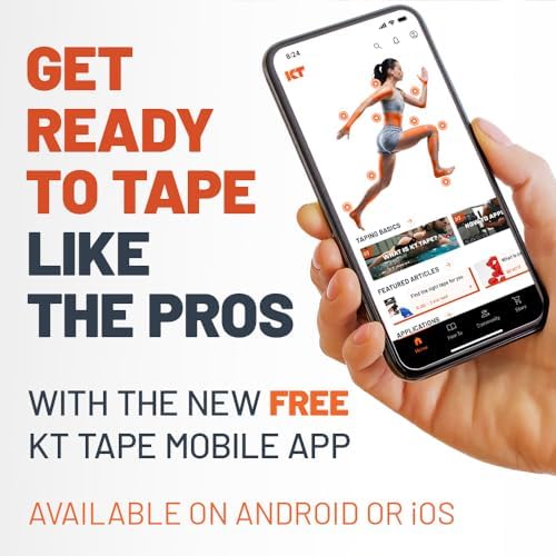 KT Tape, Pro Synthetic Kinesiology Athletic Tape, 10 Count, 10” Precut Wide Strips Black