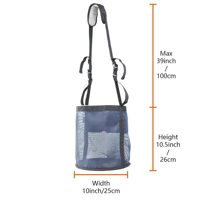 2PCS Horse Feed Bag，Heavy Duty Nylon Mesh Grain Feed Bag with Adjustable Strap,Horse Muzzle Feed Bag with Comfort Neck Pad and Nose Pad… (Dark Blue) Dark Blue - BeesActive Australia