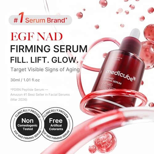 medicube NAD EGF Firming Serum for Face & Neck | Anti-Aging Serum with EGF Peptide, NAD & Collagen - Wrinkle Appearance, Elasticity & Pore Care, Korean Skincare, 1.01 fl.oz 1.01 Fl Oz (Pack of 1)