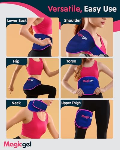 Magic Gel Ice Pack for Back Pain Relief | 2 Pack Reusable Lower Back Wrap for Hot or Cold Therapy | Relief for Lower Lumbar, Sciatic Nerve, Herniated or Degenerative Disc, Coccyx, Tailbone Pain Back Ice Pack