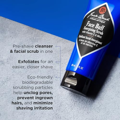 Jack Black Face Buff Energizing Scrub - Mens Pre Shave Cleanser & Scrub, Exfoliating Face Wash 6 Fl Oz (Pack of 1)