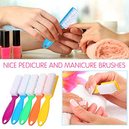 Patelai 15 Pieces Nail Brush Handle Grip for Fingernail Toe Scrub Cleaning Bright