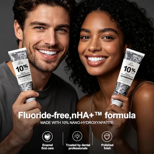 Woadee 10% Nano Hydroxyapatite Toothpaste, Fluoride Free,Whitening,4-Pack 4PCS