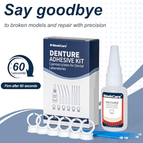 Dental Lab Denture Repair Glue (1oz) - Fast-Setting, Instant Bonding Adhesive for Broken Dentures and Teeth Repair - Strong Bond for Securely Fixing Cracks Instantly Lasting Days to Weeks