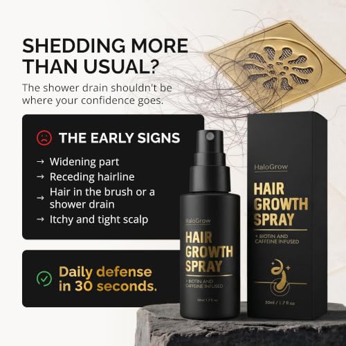 Hair Growth Serum Spray for Women & Men Hair Loss – Biotin & Caffeine, Anti-Thinning Hair Regrowth Oil, Advanced Thickening Formula – 1.7 fl. oz./ 50 ml 1.7 Count (Pack of 1)