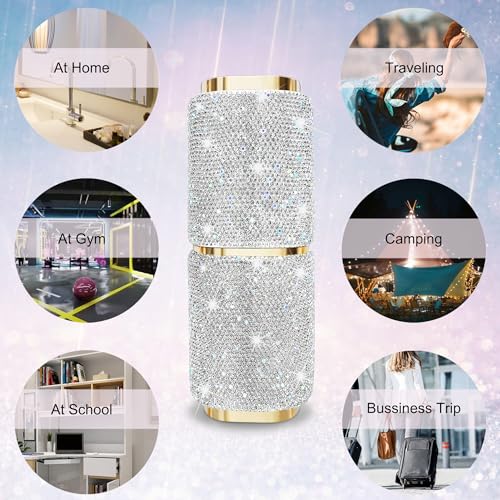 SlowVibes Bling Toothbrush Travel Case with Mouthwash Cup