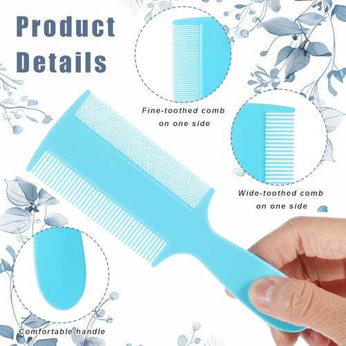 6 Pcs Head Lice Comb Plastic Fine Tooth Flea Lice Combs for Fine Hair Double Sided Nit Combs for Dandruff Removal for Adults Treatment Cats Dogs Puppy