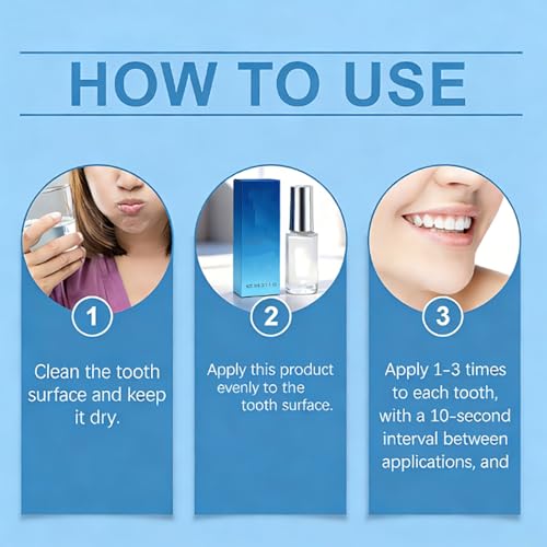 Tooth Polish - Instant White Smile, Natural Tooth Whitening Gel Paint, Brush-On Liquid Formula to Improve Appearance, Portable Oral Care, Easy to Use & Portable, Long-Lasting Results