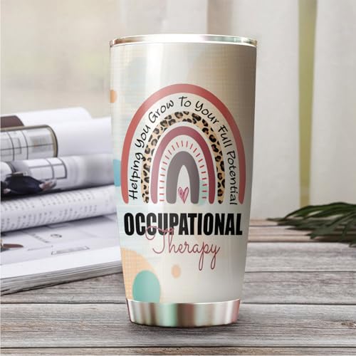 Occupational Therapy Tumbler 20oz - with Straw and Lid, Occupational Therapy Appreciation Gifts For Women Men, OT Therapist Coffee Cup For Assistant Coworker Work Accessories OT07