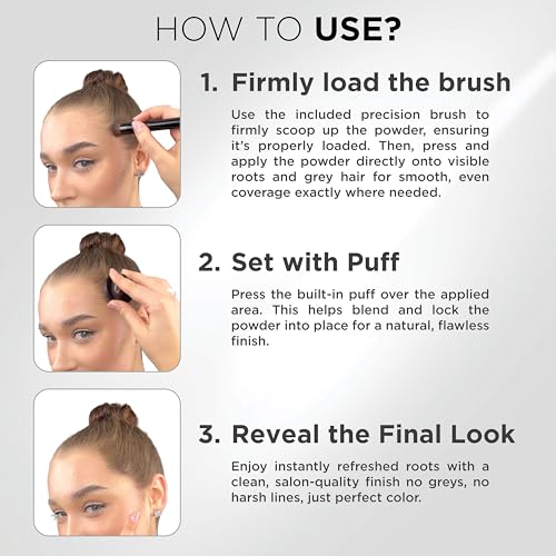THICK FIBER Root Touch Up and Hairline Concealer - Water & Sweat Resistant Hair Loss Powder Set for Thinning Hair, Includes Brush (Light Brown) Light Brown 0.14 Ounce (Pack of 1)