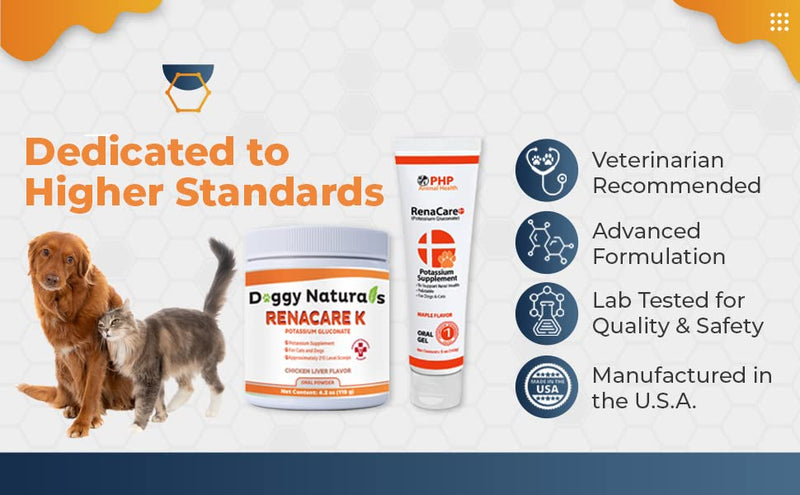 RenaCare K is for Renal K (Potassium Gluconate) Potassium Supplement Gel for Dogs and Cats, (5 oz) with Maple Flavor (Made in U.S.A) 5 oz - PawsPlanet Australia