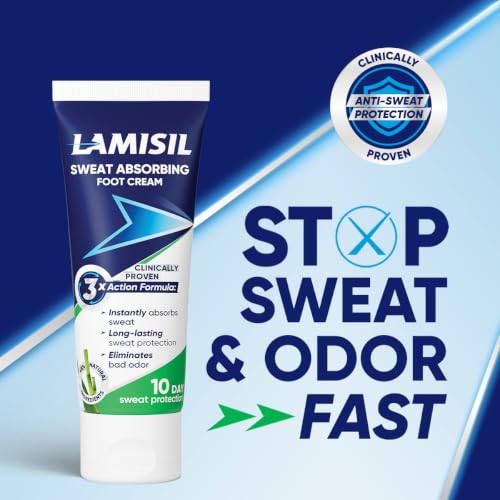 Lamisil Cream Sweat Absorbing Foot Odor Eliminator for Feet, 2.8 Oz