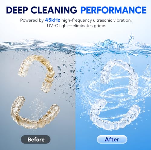 Ultrasonic Retainer Cleaner Machine 45kHz, Dental Ultrasonic Care Cleaner