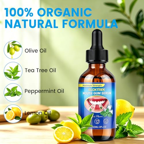 2Pcs Gum Restore Drops 2 Fl Oz - Advanced Repair for Receding Gums, Stain Removal & Dry Mouth - Bad Breath Treatment Natural Mint Breath Freshener with Olive Oil Tea Tree Oil 2 Fl Oz (Pack of 2)