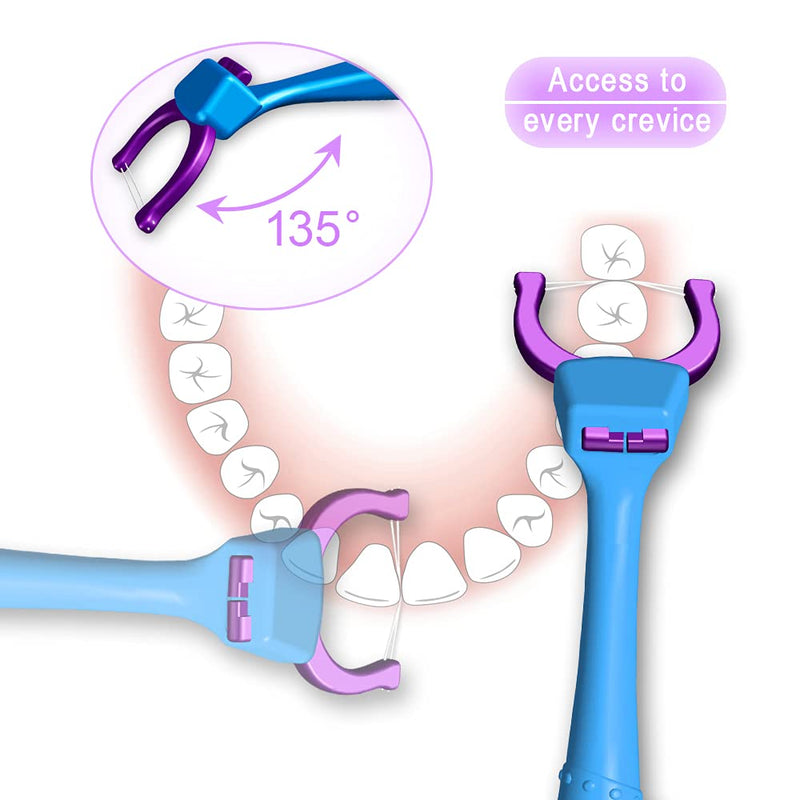 T.Smile Evolutionary Clean Dental Flossers, Kit of Refills Plus Long Handle (2 Handles + 200 Refills) 2 Handles + 200 Refills - BeesActive Australia