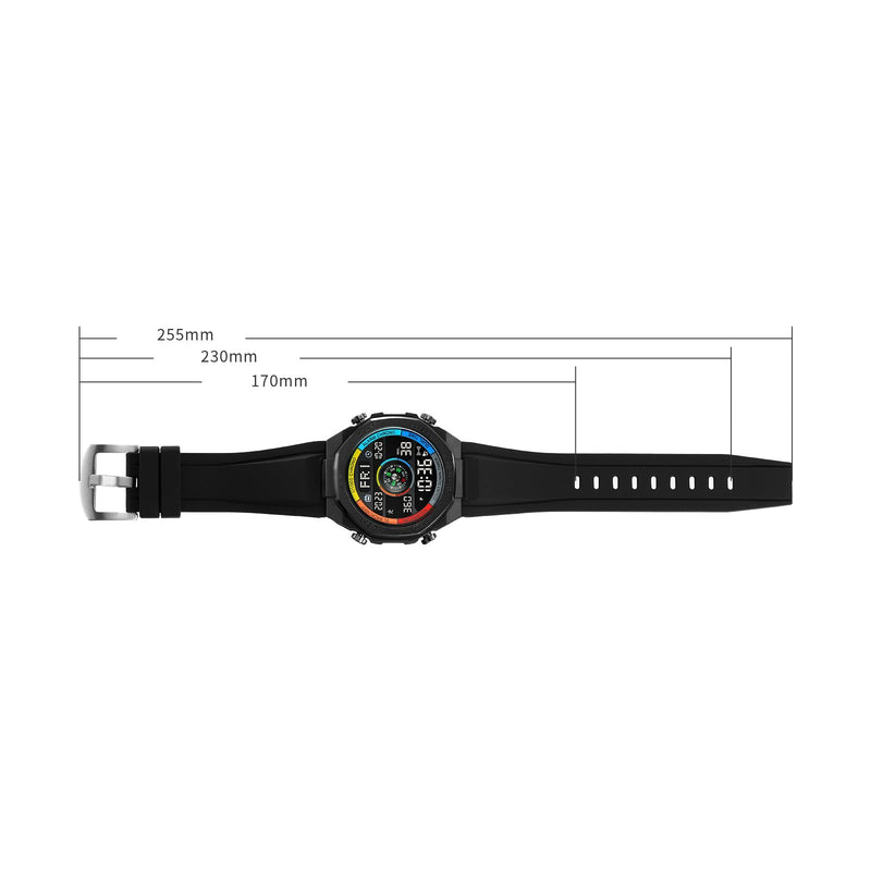 TOOCAT Multifunctional Outdoor Wristwatch (Unisex), 50m Water-Resistant Digital Watch with Step and Calorie Tracking, No Phone Connection Required, No Charging Needed (Black/White) - BeesActive Australia