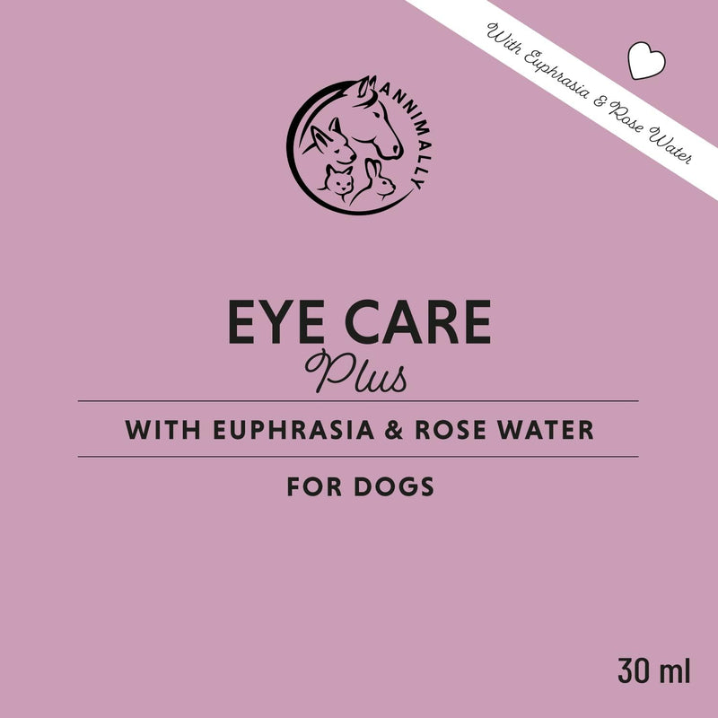 Annimally Eye Care Plus Eye Drops for Dogs & Cats 30 ml - With Euphrasia & Rose Water, For Cleaning the Eye Area, Made in Germany