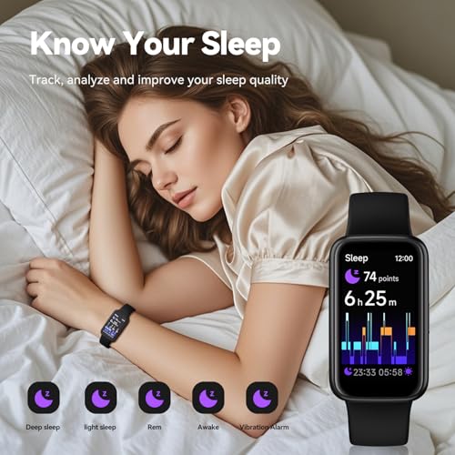 Fitness Tracker Smart Watch, 1.47" Color Screen, 100+ Sports, Black