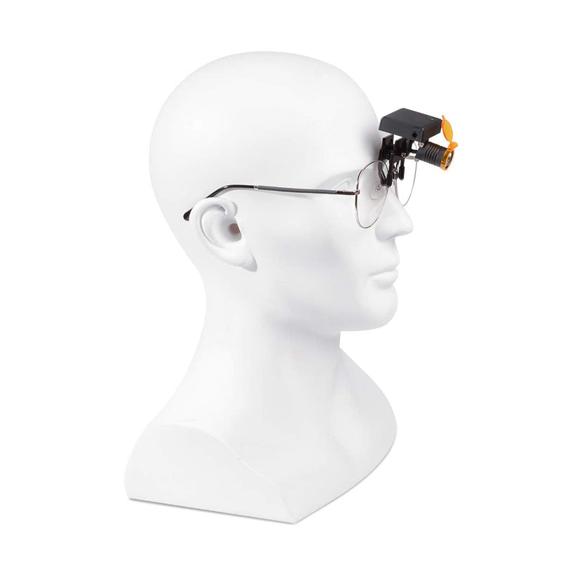 EustomA LED Headlight Clip-on Type Headlamp 3W/5W for Glasses with Optical+Storage Box (3W) 3 Watts