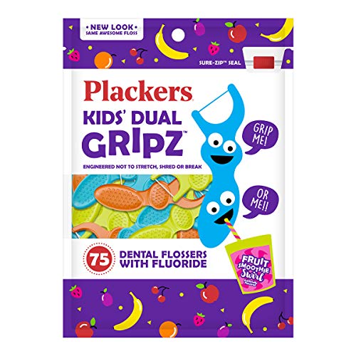 Plackers Micro Line Dental Floss Picks, Fold-Out FlipPick, Tuffloss, Easy Storage with Sure-Zip Seal & Kids Dual Gripz Floss Picks with Double Grip Handle, Wild Berry Flavor, Colorful Floss Picks