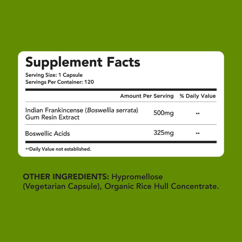 AMANDEAN Boswellia Serrata Extract. 500mg 120 Veggie Capsules. 65% Boswellic Acids with AKBA. Indian Frankincense Inflammation Supplement. Joint Support, Mobility, Digestive Health. - BeesActive Australia