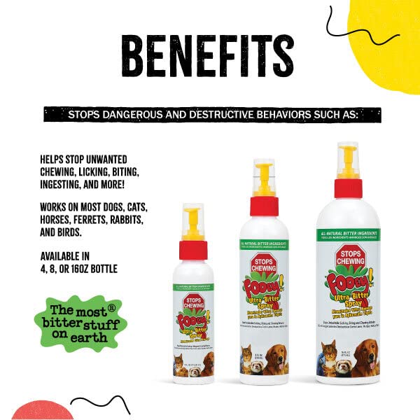 Ultra-Bitter Training Aid Spray – Chewing, Biting, Licking Deterrent for Dogs, Cats, Horses, Rabbits, Ferrets, Birds - Safe for Pet’s Skin – Can Also Protect Garden from Deer and Pests (4 fl oz.) 4 fl. oz. - BeesActive Australia