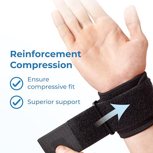 LP 753CA Adjustable Wrist Brace - Wrist Straps for Weightlifting, Crossfit, Tennis, Heavy Worker - Carpal Tunnel Wrist Brace for Work for Both Hands (Black, 1pc) 753CA - New One Size