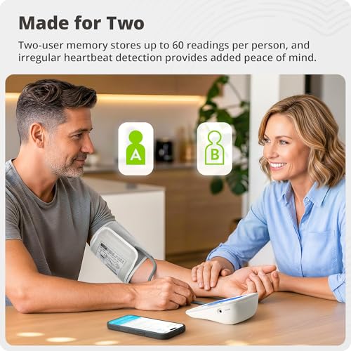 Greater Goods Bluetooth Smart Blood Pressure Monitor for Home Use – Automatic Digital Upper Arm BP Machine with 8.7”–16.5” Cuff, iOS & Android App Compatible, Large Backlit Display Adjustable 8.7"-16.5" Cuff