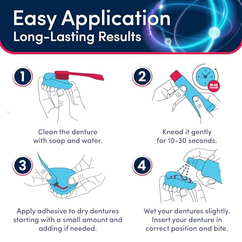 Denttach Fusion Denture Adhesive, (Pack of 4) 2.4 Ounce, Ultra Strong Hold and Seal, Dental Adhesive Cream for Dentures and Partials, Zinc Free Denture Glue