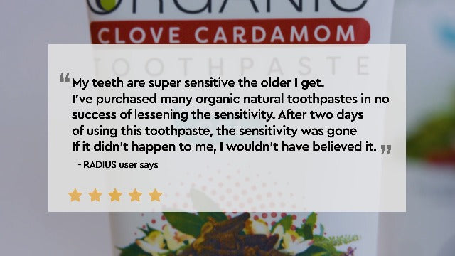 RADIUS Toothpaste, Clove Cardamom, 3 oz, USDA Organic Non-Toxic Chemical-Free Gluten-Free, Designed to Improve Gum Health & Prevent Cavities, Pack of 3 3 Ounce (Pack of 3)