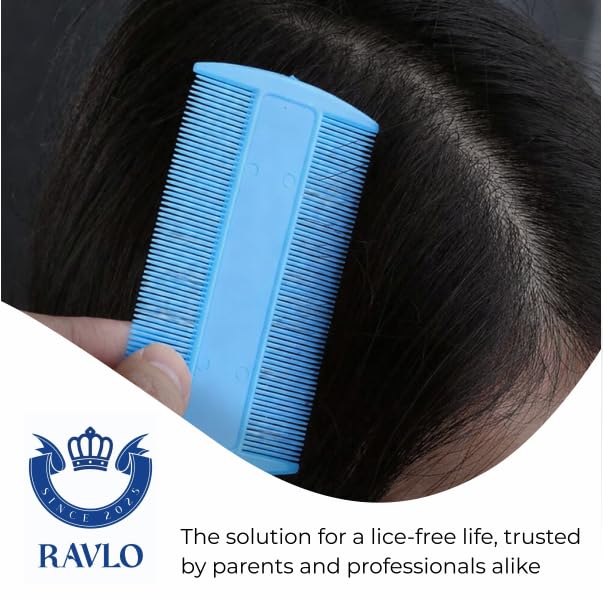 Professional Head Lice Comb Kit for Kids and Adults, Stainless Steel Fine Tooth Nit Comb for Removing Lice, Nits, Eggs and Dandruff, Reusable Hair Treatment Comb Set