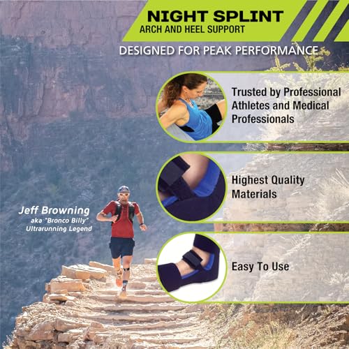 Pro-Tec Night Splint, Arch Support, Compression Brace, Pain Relief, Foot Support, Heel Support, Adjustable, Men & Women, Plantar Fasciitis Pain Relief, Easy to Use, Sleep Recovery Small