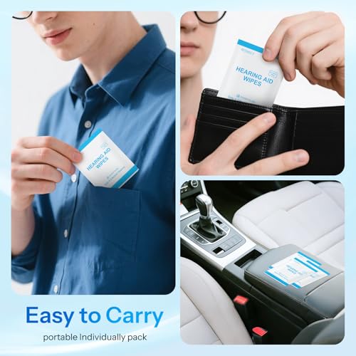 200 Count Hearing Aid Cleaning Wipes, Alcohol-Free Individually Wrapped 200