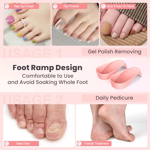 Hand Toe Nail Soaking Bowl: 12PCS Large Size Hand & Foot Nail Soak Off Bowl Pink,Pink