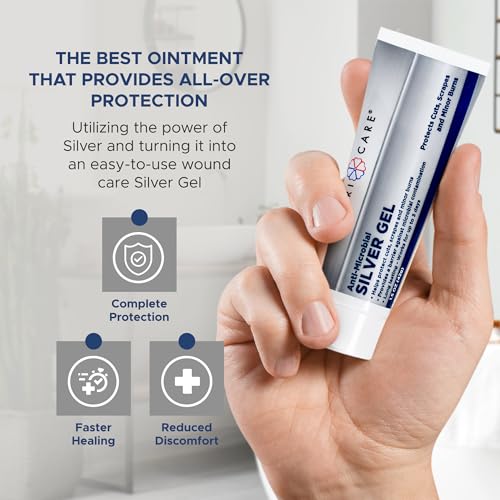 Antimicrobial Silver Gel by GeriCare| Wound Care Cream for Cuts Scrapes Minor Burns| Natural Topical Skin Healing Ointment| 55PPM Colloidal Silver Gel |Long-Lasting Protection|1.5oz | Pack of 2